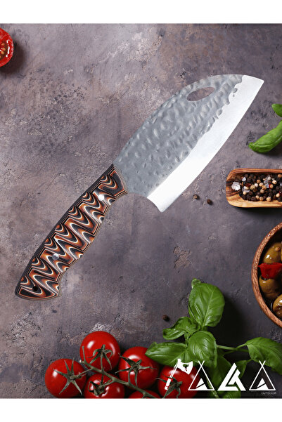 PALTA OUTDOOR Verzalit Saplı Almazan Şef Bıçağı 25CM Hakiki Deri Kılıf Hediyeli