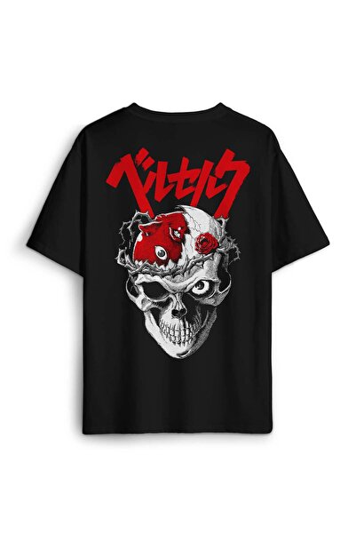 ZOKAWEAR Μπλουζάκι Berserk Anime με στάμπα κρανίου, σπαθιού και μαγικών σχεδί...