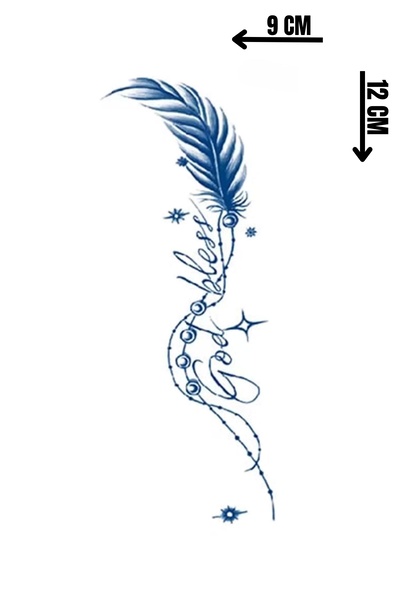 Barly 30 Gün / 1 Ay Kalıcı Tüy Figürlü 12 Saat Sonra Kararan Geçici Dövme Tattoo