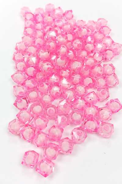 OEM Cube Bead Internally Beaded Bracelet Bag Bead 10 mm 50 Gr Pink - Bnc459