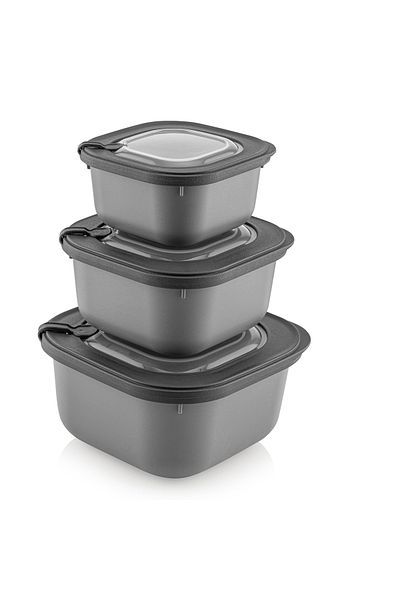 N'Pratik Elegant Storage Box Storage Container Set 3 Pieces of Vacuum Lid Suitable for Microwave and Refrigerator Colorful