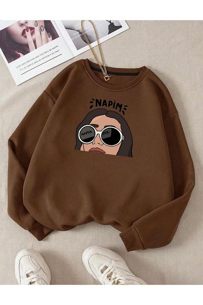 RPT MODA ОБЩ СУИТШЪР С УДОБНА КРОЙКА, ОЧИЛА NAPIM, ПРИНТ И ДЕТАЙЛИ, ОБЛА ДЯЛО