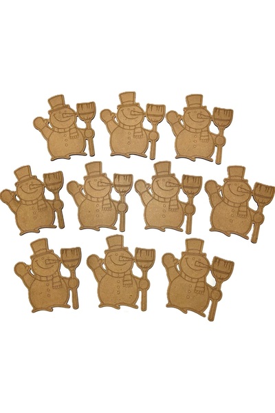 M&T WORKSHOP 10'lu Paket Ahşap Boyama Kardan Adam Eğitici Etkinlik Okul Önces...