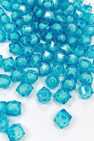 STUMBANNG Cube Bead Internally Beaded Bracelet Bag Bead 10 mm 50 Gr Sky Blue - Bnc449