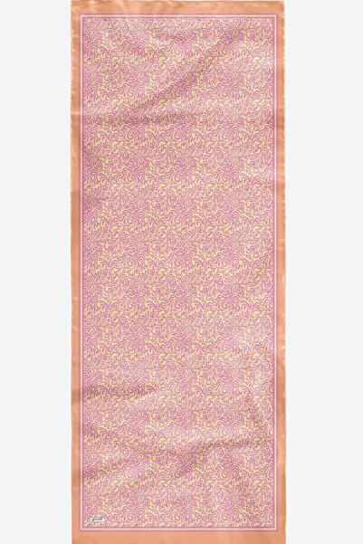 AFVENTE Şal portocaliu din bumbac moale cu model Damaks