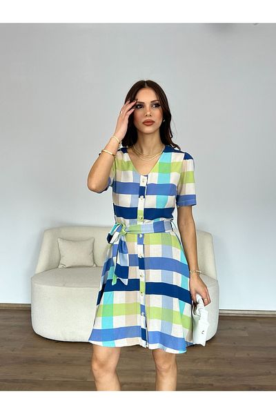 Nesil Rochie mini din Gabardina in carouri