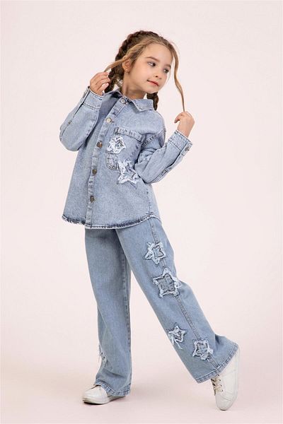 Dmb Cămașă albastră din denim pentru fete M0568