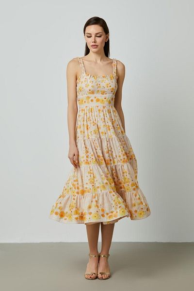 femi9 tiered detailed dress