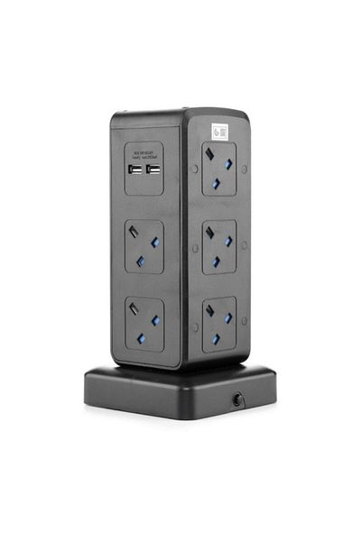Home Best 10-Way Socket Power Extension Cord with 4-USB Ports 3m