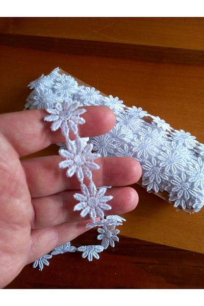 yörük tuhafiye White Intermediate Large Daisy Guipure Motif, Heightening Eternal Ball (2.5 cm)