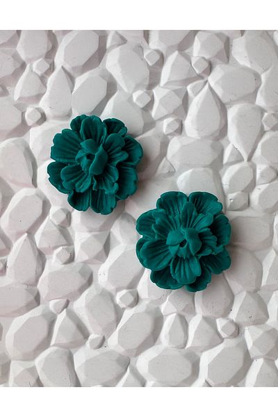 ACCESSORY Green Flower Earrings Polymer Clay Earrings