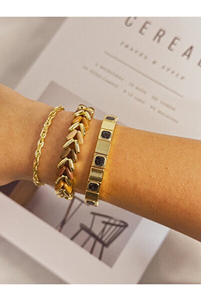 DURUATELİER Ok Model Kahverengi Lastikli Bileklik