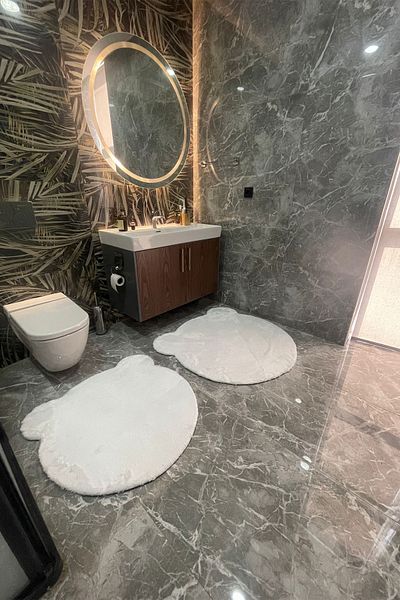 tropikal home ΣΕΤ ΜΠΑΝΙΟΥ 2 ΤΕΜΑΧΙΩΝ ΣΕΤ ΚΑΘΙΣΤΙΚΟ ΜΠΑΝΙΟΥ ΜΕ ΦΙΓΟΥΡΑ ΑΡΧΑΓΟΝΙΟΥ 80x80 και 100x100