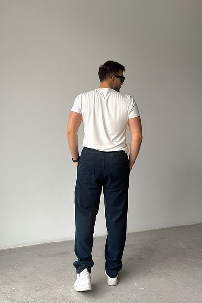 Livio Ferri Ponil Men's Cotton Regular Fit Gabardine Comfortable Fit Lace up Trousers