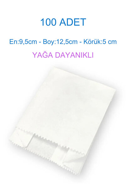Azazgelsin 100'lü Patates Cips Kese Kağıdı (9,5X12,5X5 CM, YAĞLI KAĞIT)