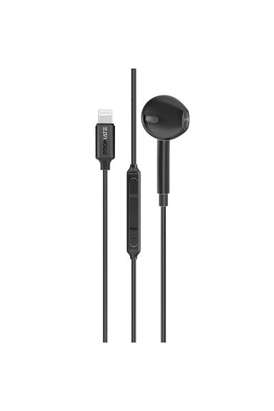 Promate Mono Earbuds With Lightning Connector, With Mic, Noise Isolation.