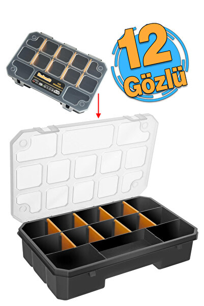 Badem10 Slim Organizer 12 Gözlü Alet Çanta Bölmeli Taşınabilir Kapaklı Küçük ...