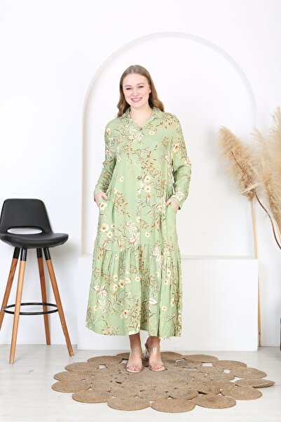 XL Modam Women Woven Fabric Printed Plus Size Dress