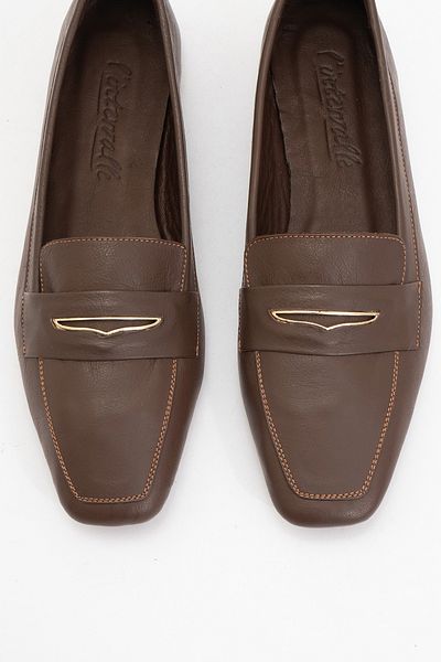 LuviShoes IRIDESSA Καφέ Δέρμα Γνήσιο Δερμάτινο Πόρπη Γυναικεία Loafer Παπούτσια