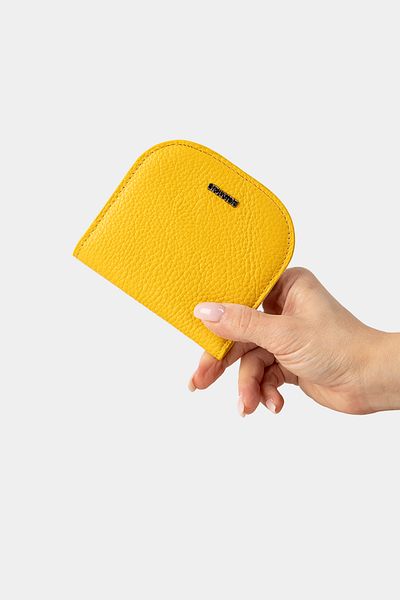 Grande Yellow Minimal Wallet Flother 2817 Genuine Leather Oval Design