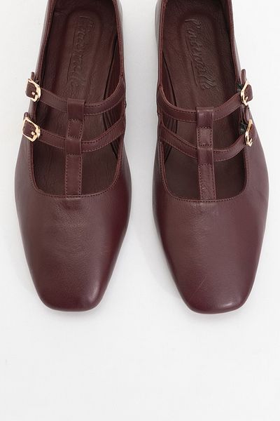 LuviShoes Γυναικεία παπούτσια μπαλαρίνας STARLING Burgundy Skin από γνήσιο δέρμα