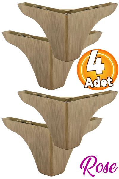 Badem10 (4 BUC.) Bellona Rose 9,5 Cm Mobilier Maro Deschis Canapea Fotoliu Picior Picior