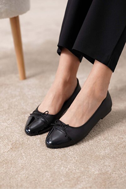 öz se shoes Lona Siyah Kadın Babet