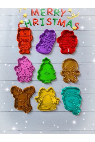 Lena Gift Store Christmas Cookie Cake Candy Dough Mold Set of 9