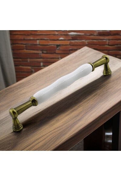 Badem10 Anav Porțelan Galben Antic 192 Mm Mobilier Bucătărie Sertar Dulap Dulap Mâner Capac Mâner Mânere