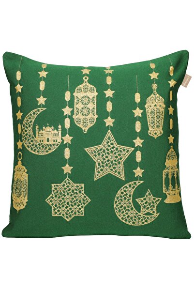 Believe Lanternă de Ramadan, tapiserie țesută jacquard, pernă decorativă verd...