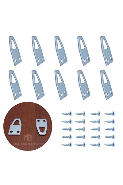 Yapıkan 10 ad. Tablo Kancası Düz Model - Metal Çerçeve Askısı Aparatı - Vidalı Fotoğraf Resim Asma Kancası