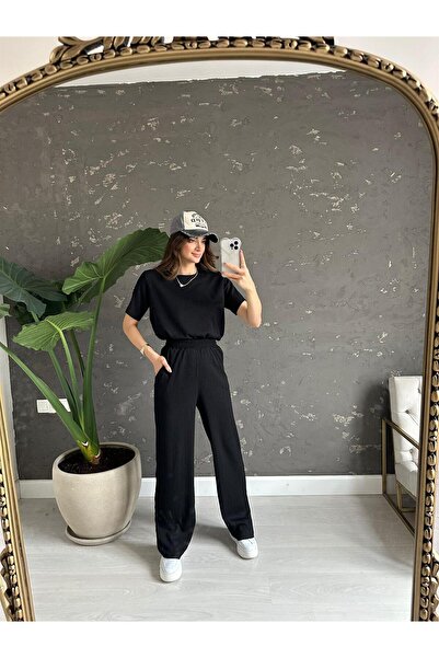 CMZ COLLECTİON Γυναικείο κοντομάνικο άνετο σετ τυλίγματος