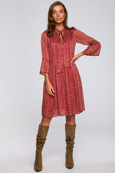 Stylove Polka dot chiffon dress