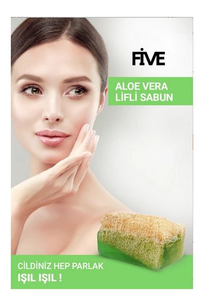 Five Cosmetic Natural Pumpkin Fiber Aloe Vera Soap 120 Gr