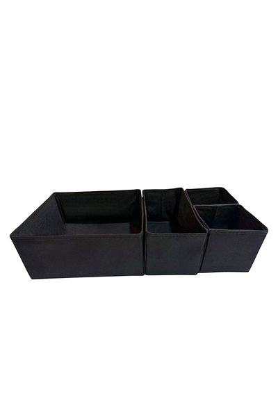 Balkan Room 4-Piece Black Drawer Organizer Set - Multi-Purpose Cabinet Box Set