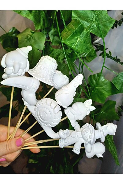 Dekoratif atölye 10lu Karışık Ham Taş Figür - Boyasız Kürdanlı Süsler - Boyam...