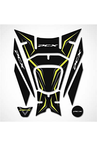 Redline Grafik PCX 2018-20 TANK PAD NEON SARI 11 PARÇA