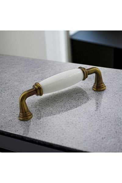 Badem10 Porțelan Mount Door Antique Yellow 96 Mm Mobilier Bucătărie Sertar Dulap Dulap Capac Mâner Mâner