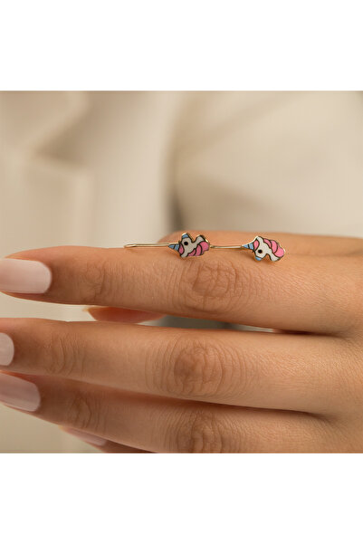 Çgk Çiğdem Gürel Kuyumculuk Unicorn Çocuk Altın Küpe