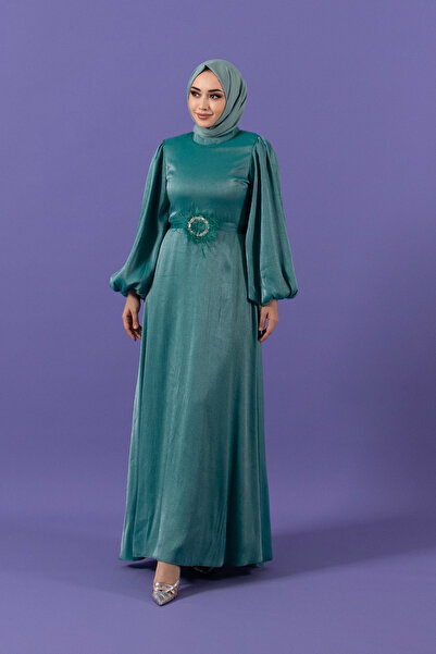 Stilife Dress: Stone Feather Detail, Mint Colored in Janjan Style
