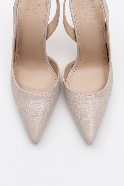 LuviShoes Twi̇ne Beige Patterned Women's Heeled Shoes