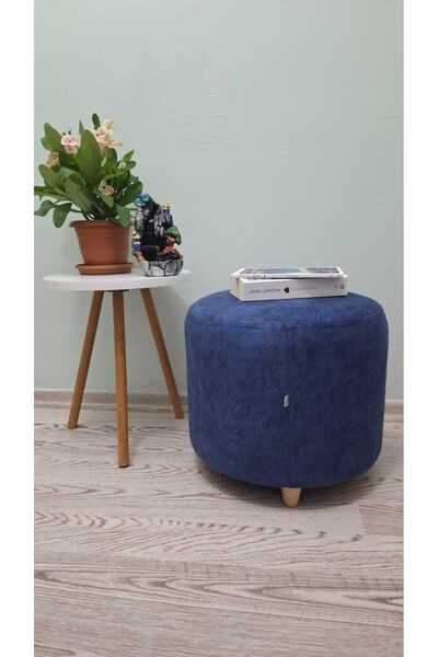 Papuli Ahşap Ayaklı Nubuk Yuvarlak Puf&bench Koltuk/tabure