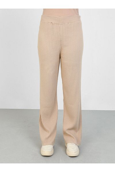 Por La Cara Knitwear Trousers - Stone Color - Por La Cara