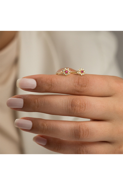 Çgk Çiğdem Gürel Kuyumculuk Çiçek Çocuk Altın Küpe