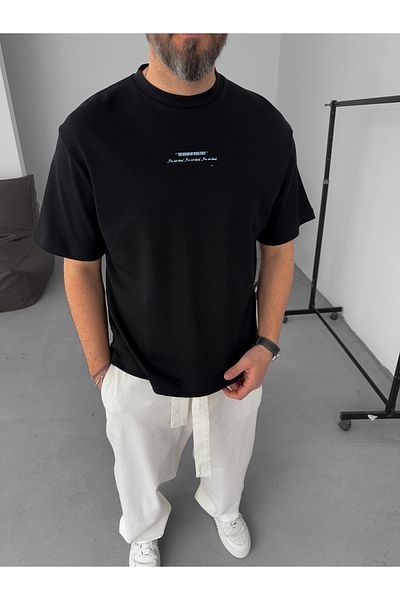 BYBASICMAN Black the Burden Embossed T-Shirt Yp-5032