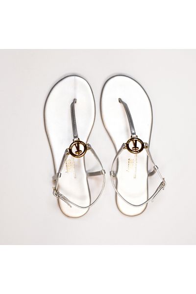 Tkees Sandale de damă argintii cu cataramă elegantă