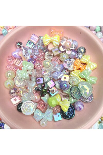Choice مزيج 20 جرام من خرز الأكريليك Y2K المتنوع على شكل زهرة على شكل قلب فرا...