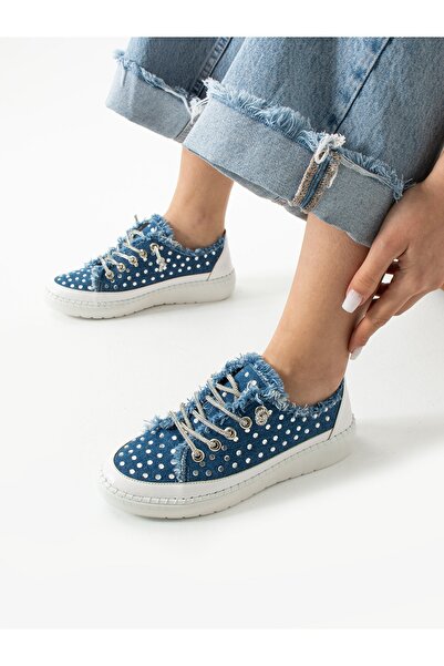 ALEMDAR AYAKKABI FROST Сині кросівки з каменем для жінок