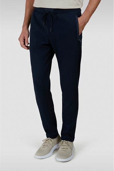 PAUL&SHARK Men's Regular Fit Elastic Waist Straight Leg Navy Blue Trousers 25411823 -013
