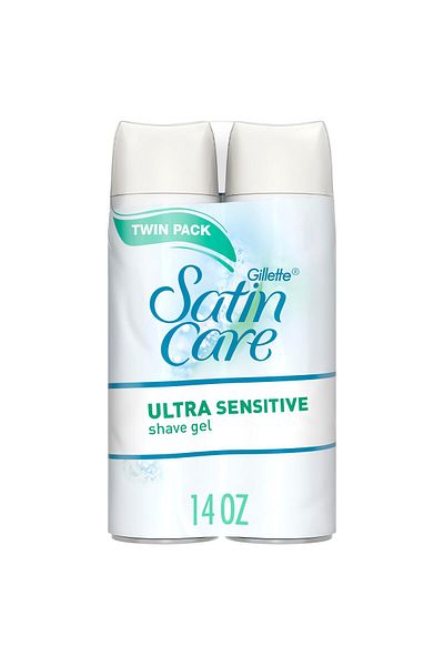 Gillette Venus Gillette Satin Care Ultra Sensitive Shave Gel for Women, Pack of 2, 7oz Each, Frangrance Free